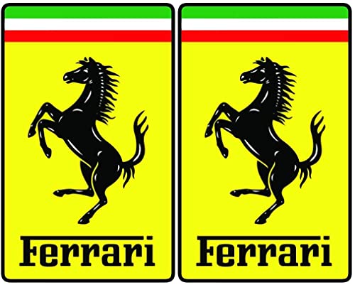 Stickerloveshop Ferrari Auto Aufkleber Tuning Sticker 2 Stück Emblem Logo JDM Pferd S&F (10x6,4 cm Rechteckig)