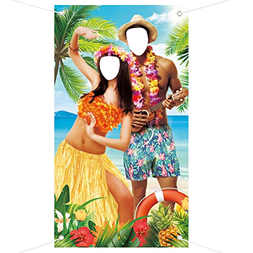 Luau Party Dekoration Hawaii Fotohintergrund Foto Stütze Banner Fotowand Sommer Strand Tropisch Requisit Deko für Aloha Party Beachparty Hochzeit Urlaub