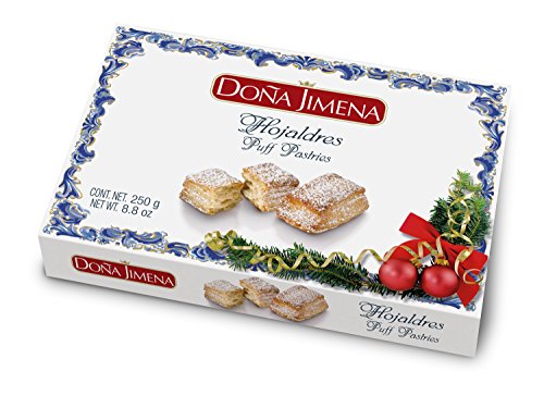 Doña Jimena – HOJALDRES, Puff Pastries Doña Jimena 250g | Typisch andalusische Süßigkeiten in höchster Qualität| Packung mit traditionell hergestelltem Blätterteiggebäck