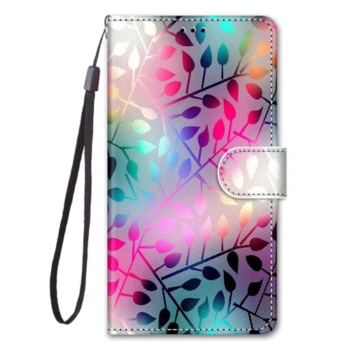 Miagon Flip PU Leder Schutzhülle für Xiaomi Redmi Note 13 Pro 5G,Bunt Muster Hülle Brieftasche Case Cover Ständer mit Kartenfächer Trageschlaufe,Zweig