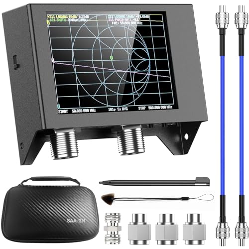 Seesii NanoVNA SAA-2N Antennen-Analysator, 4 Zoll Vektor-Netzwerk-Analysator 50KHz-3GHz mit LCD-Bildschirm für HF VHF UHF S Parameter Spannung Stehwellenverhältnis Smith Chart