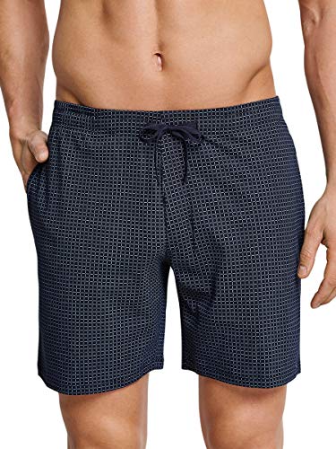 Schiesser Herren Mix & Relax Bermuda Schlafanzughose, Blau (Dunkelblau-gem 835), 52