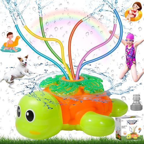 Amzeeniu Rasensprenger Kinder,Schildkröten-Design wasserspielzeug Kinder,Sommer Wassersprinkler Spielzeug,Arten Outdoor Aktivitäten,Sprühen Sie Wasserspielzeug für Kleinkinder Mädchen Jungen