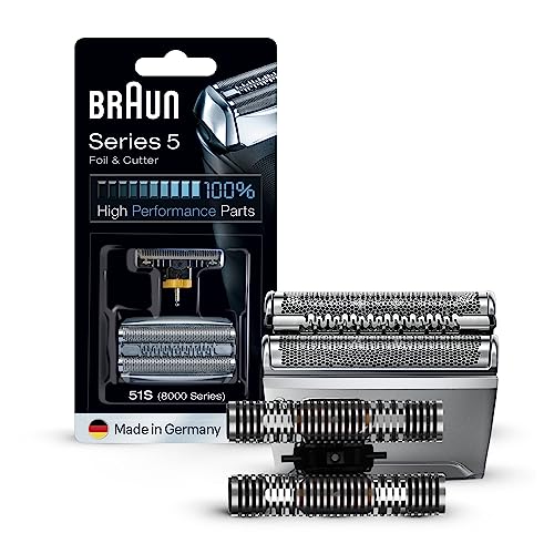 Braun Series 5 Elektrorasierer Scherkopf, Ersatzscherteil kompatibel mit Rasierer Herren Series 5, 51S, silber | 1er Pack