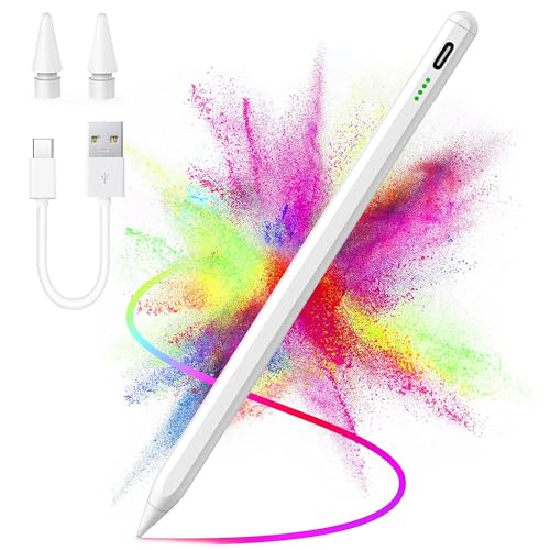 Stylus Stift für Apple iPad Pro/Air (2018-2022)-Hochpräzise, Handflächenerkennung, 4 LED-Anzeige, Neigungsempfindlich, Magnetisches Pen Kompatibel mit iPad/iPad Pro/iPad Mini/iPad Air