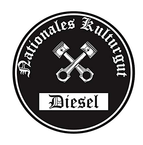 Nationales Kulturgut Diesel Aufkleber Auto Aufkleber Sticker Feinstaub Umwelt Plakette JDM Tuning TÜV LKW Lustig Fun 2 Stück! Umweltzone Fahrverbot Diesel-Fahrzeug