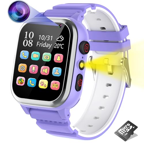 Kinder Smartwatch, Smartwatch Kinder Telefon mit SIM Karte Anruf SOS 26 Spiele Kamera Musik MP4 Schrittzähler Wecker Taschenlampe Recorder, Kinderuhr für Jungen Mädchen Student 4-12 Jahre Geschenk