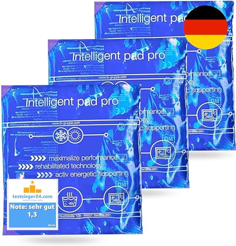 3 Stück - Kühlpads - MADE IN GERMANY - Gel blau, 16x16 cm- Kühl & Kaltkompresse - Wärmekissen & Kühlpacks - Kühlkissen - für Weisheitszahn, Schmerzen & Fieber - Kinder & Erwachsene