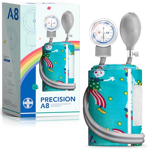 AIESI® Blutdruckmessgerät Pädiatrisch Manuelles Professionelles Aneroid oberarm klassisches modell für kinder PRECISION A8, 24 monate garantie