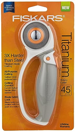 Fiskars 01-005874 Titanium Softgrip Comfort Loop Handle Rotary Cutter, 45 mm, grau