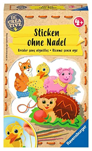 Ravensburger 18227 Be Creative Sticken ohne Nadel, DIY für Kinder ab 4 Jahren, Yellow