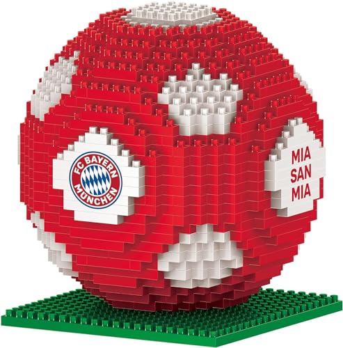 FOCO Offizielles Lizenzprodukt FC Bayern München BRXLZ-Steine 3D-Fußball BAU-Set