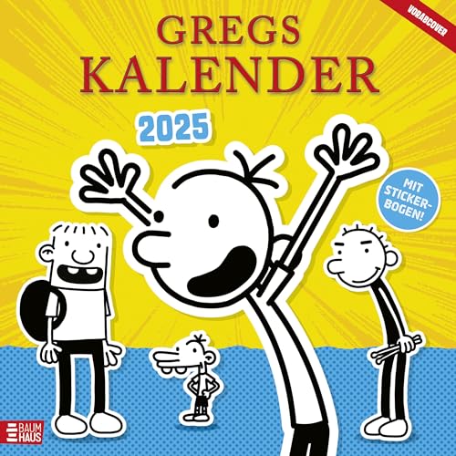 Gregs Kalender 2025: Inkl. Stickerbogen mit über 40 Aufklebern, einer Seite für jeden Monat und vielen lustigen Greg-Comics (Gregs Tagebuch)