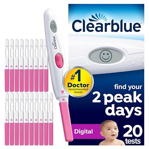 Digitales Ovulationstestkit (OPK) - Clearblue , hilft Ihnen nachweislich, schwanger zu werden, 1 digitaler Halter und 20 Eisprungstests