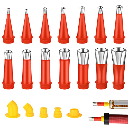 Flintronic Edelstahl Dichtungsdüse, 19 Stück Dichtmittel Abdichten Düsen, Dichtungsfinisher Silikon, Einteiliger Edelstahldüsen, Dichtmittel Finishing Werkzeug für KüChe Badezimmer