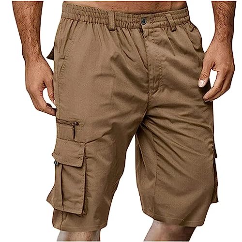 Hehiy Cargo-Shorts Herren Bermuda Kurze Hosen Herren Cargo übergrößen Freizeithose Herren Stretch Sommer Kurze Hose Shorts Herren ReißVerschluss Herren Cargohose Kurz Schwarz