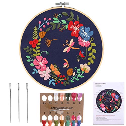 MWOOT Handmade Embroidery Starter Kit Set with Partten,DIY Handarbeit Stickerei Starter Kit Cross Stitch Craft für Erwachsene Anfänger Sticken