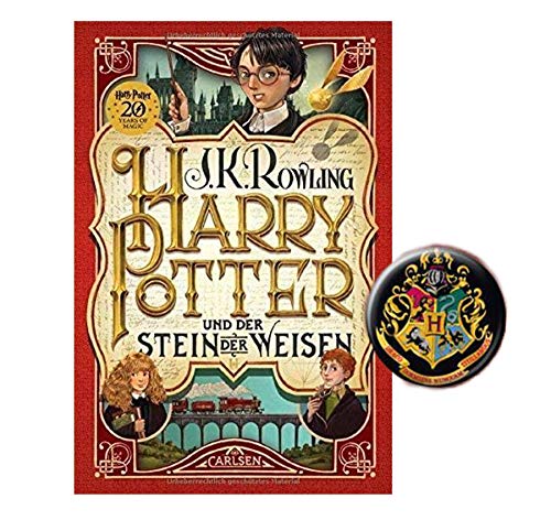 Carlsen Verlag Harry Potter und der Stein der Weisen (1. Band, Gebundene Ausgabe) + 1x original Harry Potter Button