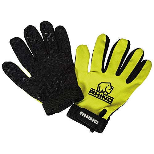 Rhino Unisex Rugby-Handschuh für Jugendliche, Vollfinger, Neongelb