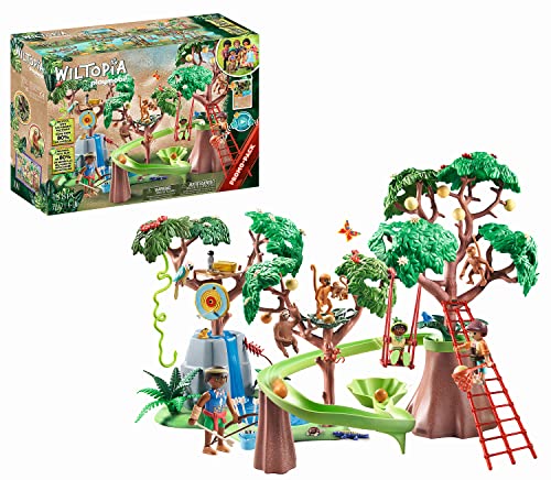 PLAYMOBIL Wiltopia 71142 Tropischer Dschungel-Spielplatz, Inkl. Wasserfall, Kugelbahn & Schaukel, Nachhaltiges Spielzeug für Kinder ab 4 Jahren