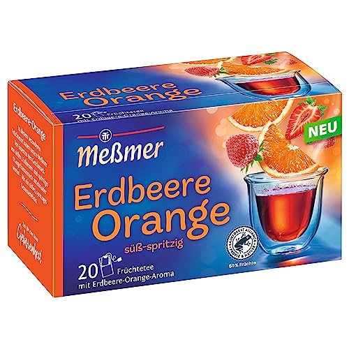 Meßmer Erdbeere-Orange | 20 Teebeutel | Glutenfrei | Laktosefrei | Vegan