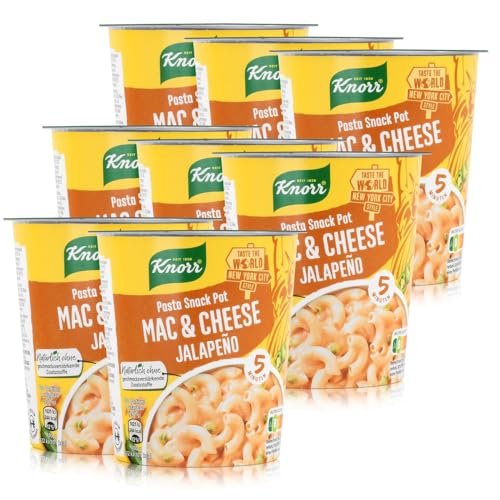 Knorr Taste the World Pasta Snack Mac & Cheese Jalapeño leckere kleine Mahlzeit fertig in nur 5 Minuten 8x 62 g