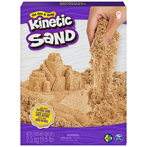 Kinetic Sand 2,5 kg - original magischer kinetischer Sand aus Schweden, naturbraun, bekannt aus Kindergärten, ideal für kreatives Indoor-Sandspiel, für Kinder ab 3 Jahren