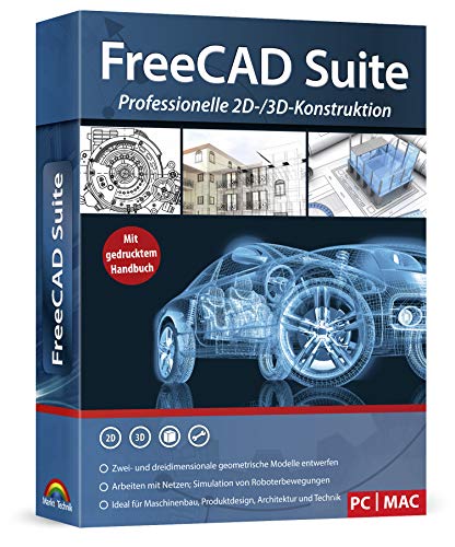 FreeCAD Suite - Professionelle 2D und 3D Konstruktion Architektur, Maschinenbau, Elektrotechnik, Schiffsbau usw. 3D CAD Programm, Software für Windows 11 / 10 / 8.1 / 8 / 7 / XP