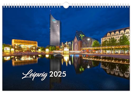 Kalender Leipzig 2025: | 45 x 30 cm | weißes Kalendarium