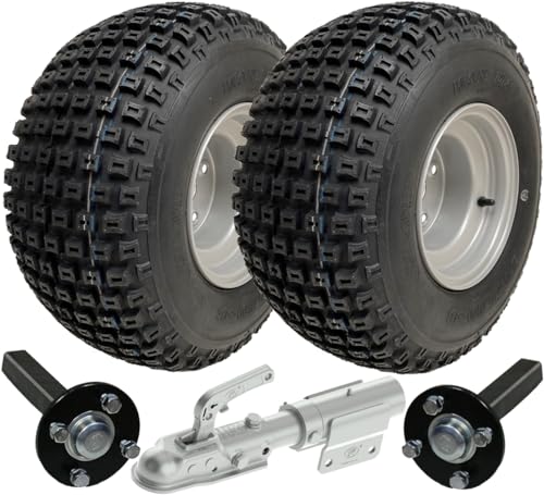 Parnells - Atv-Quad-Anhänger-Set - 2 Sätze 18 x 9,50-8 Wanda-Reifen, 4-Lagig P322 + 7,00 x 8 4/100 Felgen + 2 Stück 4 x M12 Bolzennaben, 100 mm Pcd, 1700 kg Tragkraft - für Gators, Mähanhänger