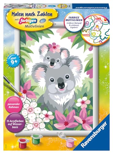 Ravensburger Malen nach Zahlen 28984 - Süße Koalas - Kreativset für Kinder ab 9 Jahren