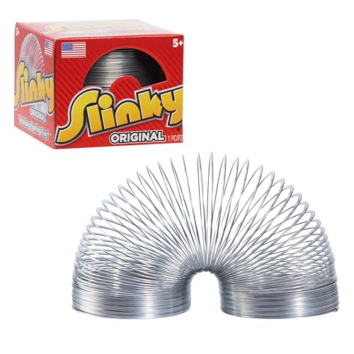 Das Original Slinky Schraubenfeder-Spielzeug, 7 cm Durchmesser, Metall-Slinky, Antistress-Spielzeug, Kinderspielzeug ab 5 Jahren von Just Play