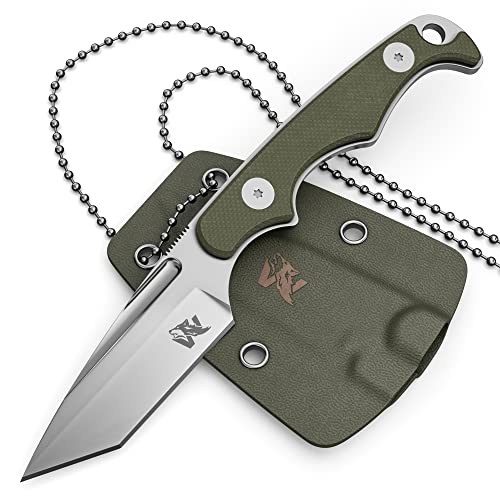 Wolfgangs ACUS Neck Knife Messer - inklusive Kydex Scheide und Kugel Halskette zum umhängen - Mini Survival Outdoor Messer für jeglichen Gebrauch