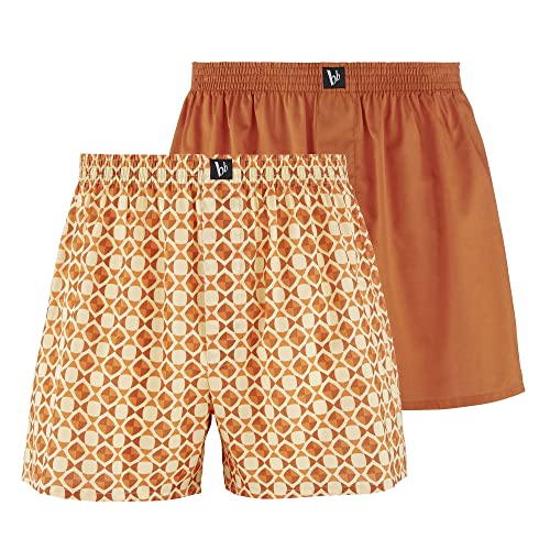 Bruno Banani Herren 2pack Closed Up Boxershorts, Kürbis/Vanille Print // Kürbis, M EU