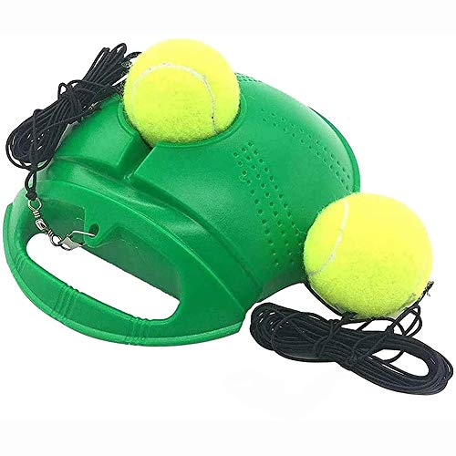 Shamdon Home Collection Tennistrainer Tennisball Trainer Tennis Baseboard mit Schnur und 2 Trainingsball Selbststudium Praxis Tennisball Training Tool für Anfänger, Erwachsene (Grün)