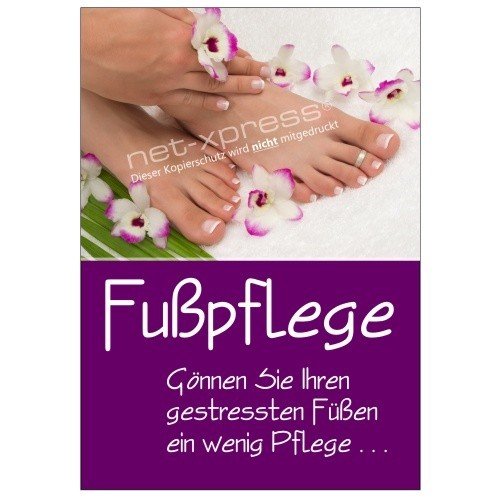 net-xpress Fußpflege-Poster für Fußpflegepraxis DIN A1, Werbeplakat Plakat Nagelstudio