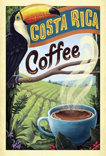 Retro Blechschild 20x30 cm Costa Rica Coffee Kaffee Werbung Bar Cafe Küche Geschenk historische Reklame Sammler