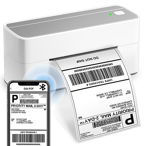 ASprink Bluetooth Thermal Label Printer - Labeling Device 4 x 6 Label Printer - Print with One Click on Phone, Commercial Thermal Label Printer, Compatible with Zalando, Otto, DHL