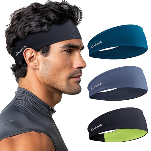 Sport Stirnband für Herren und Damen - rutschfest Schweißband Stirn für Workout Fitness Joggen Laufen Radfahren Wandern und Basketball- Elastisch Comfy Sport Haarband