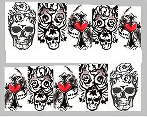 EROSPA® Nailart Nail-Tattoo Totenkopf Schädel Skull Kreuz - Nagel Sticker - Aufkleber - Selbstklebend