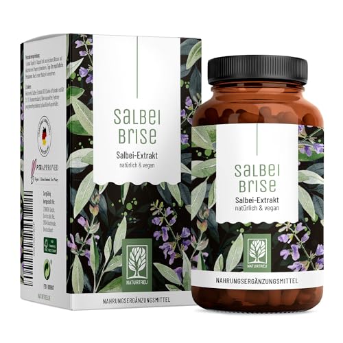 NATURTREU® Salbei Kapseln hochdosiert - 6000mg Salbei pro Kapsel - Salbei Extrakt (60:1) - 120 Kapseln vegan & laborgeprüft