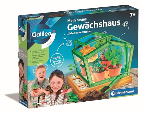 Clementoni Galileo Lab – Mein neues Gewächshaus, Pflanzkasten & Samen für Mini-Gärtner und angehende Botaniker, Spielzeug für Kinder ab 7 Jahren von Clementoni 59383