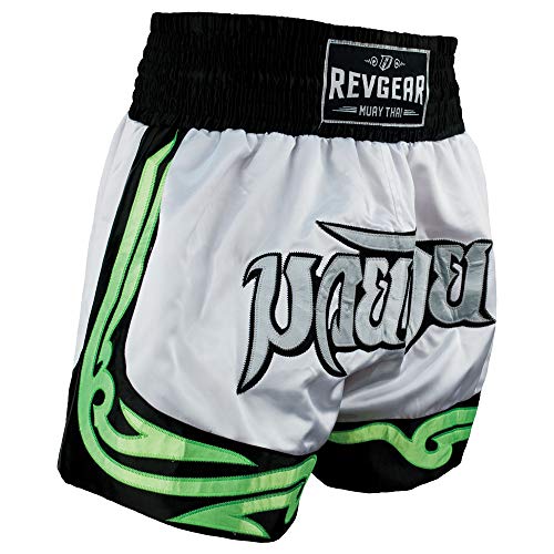 Revgear Muay Thai Shorts Deluxe Neon Tribal, Damen, weiß, 3X-Large