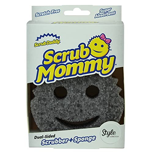 Scrub Daddy Scrub Mommy Putzschwamm, Topfreiniger Küchenschwämme, Putzmittel mit Texturveränderung, kratzfreier Spülschwamm, geruchsresistenter Smiley Schwamm, Geschirrschwamm - 1er Style