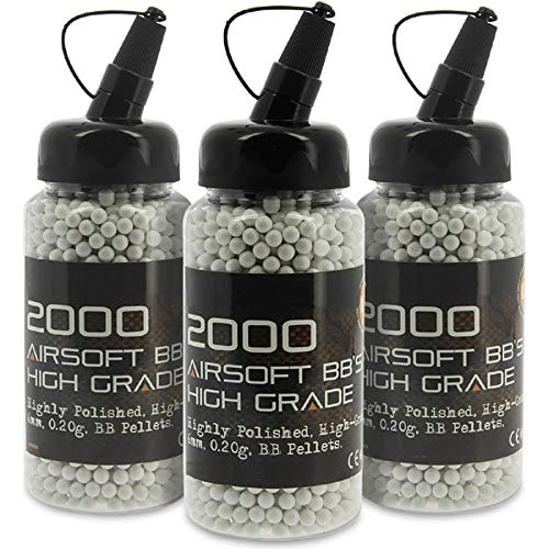 G8DS® Softair Munition Airsoft 6mm BB Weiss poliert 2000 STK im Speedloader 0,2g