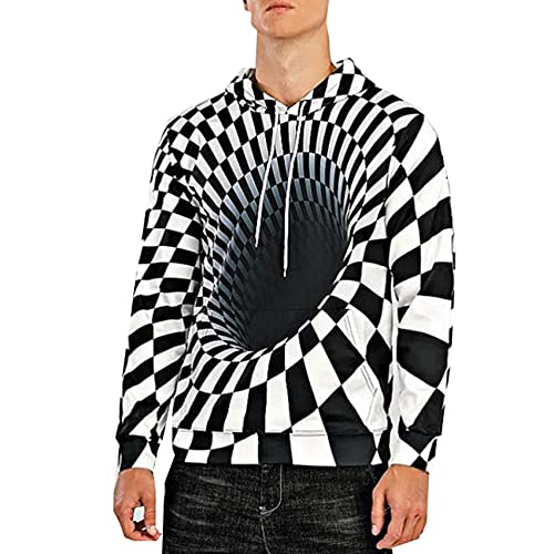 Herren 3D Pullover Swirl Print Langarm Hoodie Fashion Street Hip Hop Langarm Herren Sportswear