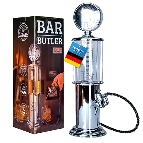 Retro Getränkespender im verchromten Nostalgie Design | Bar-Butler Zapfsäule mit Zapf-Schlauch für Party Getränke Dispenser Biertower Bierspender Zapfanlage Biersäule Schanksäule | Party Gadgets