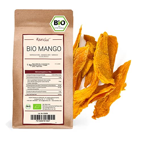 Kamelur 1kg BIO Mango getrocknet, ungeschwefelt und ungezuckert - getrocknete Mango (dried mango) ohne Zucker-Zusatz