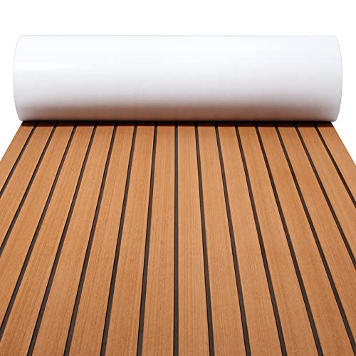 EVA Schaum Boot, EVA Schaum Bodenbelag, Yacht Bodenbelag, Teak Eva Schaum Deck Teppich Selbstklebend Deck Bodenbelag Teppich Für Yachten, Motorboote, Surfbretter, Schwimmbäder usw. (240 x 90cm)