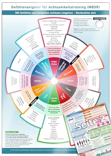 Gefühlsnavigator für Achtsamkeitstraining MBSR (2024) – Gefühle und Gedanken achtsam beobachten - klare Einsichten gewinnen, bewusst reagieren & ... ... sein - (DINA4, hochwertig laminiert)